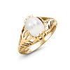 925 Sterling Silber Gold Vermeil 9x7 MM Oval Form Perle Vintage Stil Solitär Damen Ehering