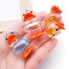 Acrylic Iridescent 3D Yellow Duck Pendant Keychain Charm