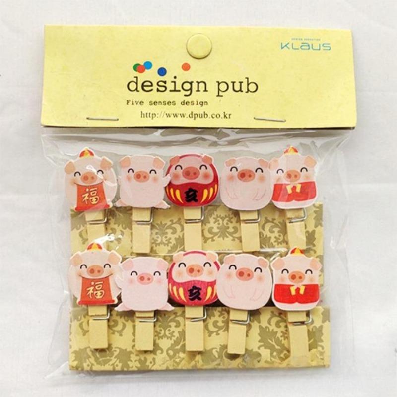 10 Stück Cartoon Einhorn Baby Hängefotos Kindergarten Dekoration Blumenladen Karten Kleine Holzklemmen