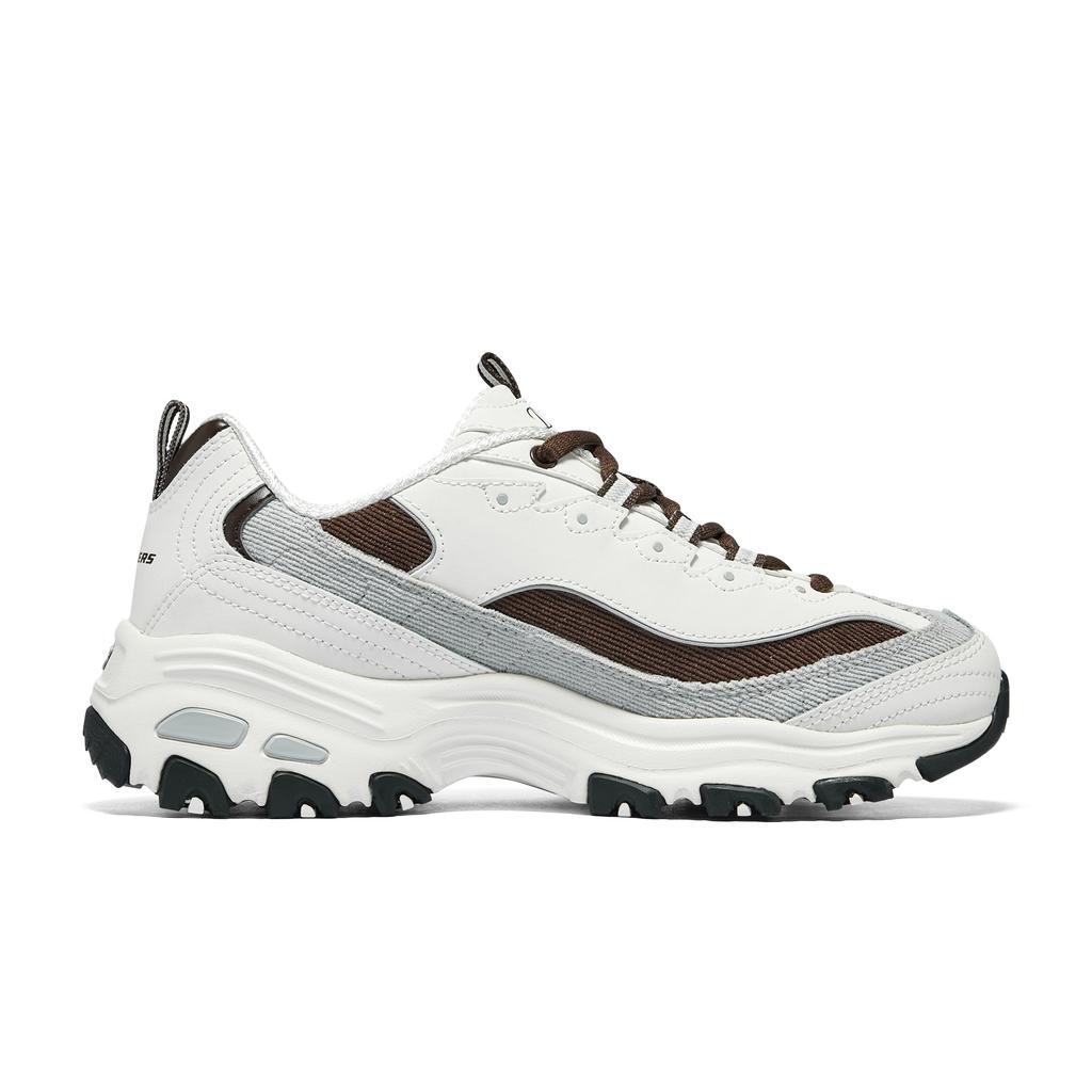 (WMNS) Skechers D'Lites 1.0 Shoes 'White Grey Brown' Women's 896276-OWBR