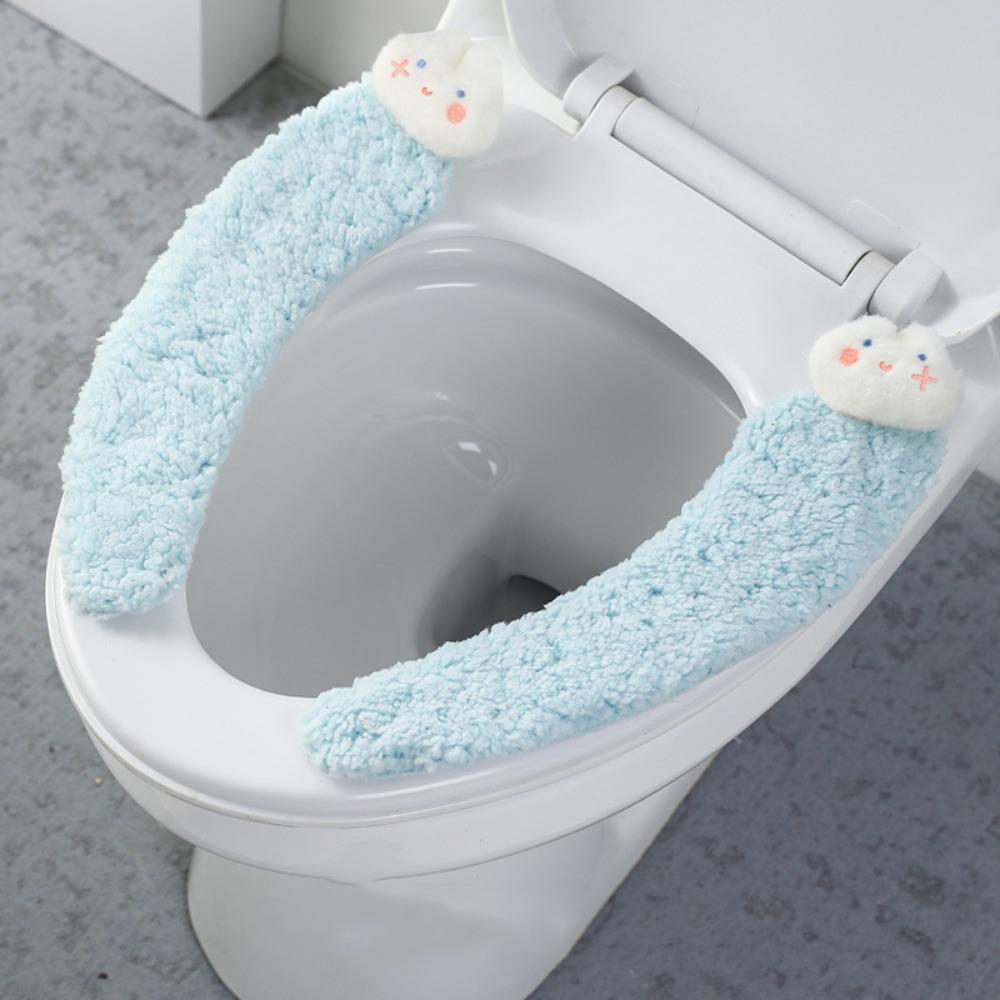 Adhesive Adhesive Toilet Mat Comfortable Cartoon Rabbit Toilet Mat Lamb Fleece Toilet Mat Home Use