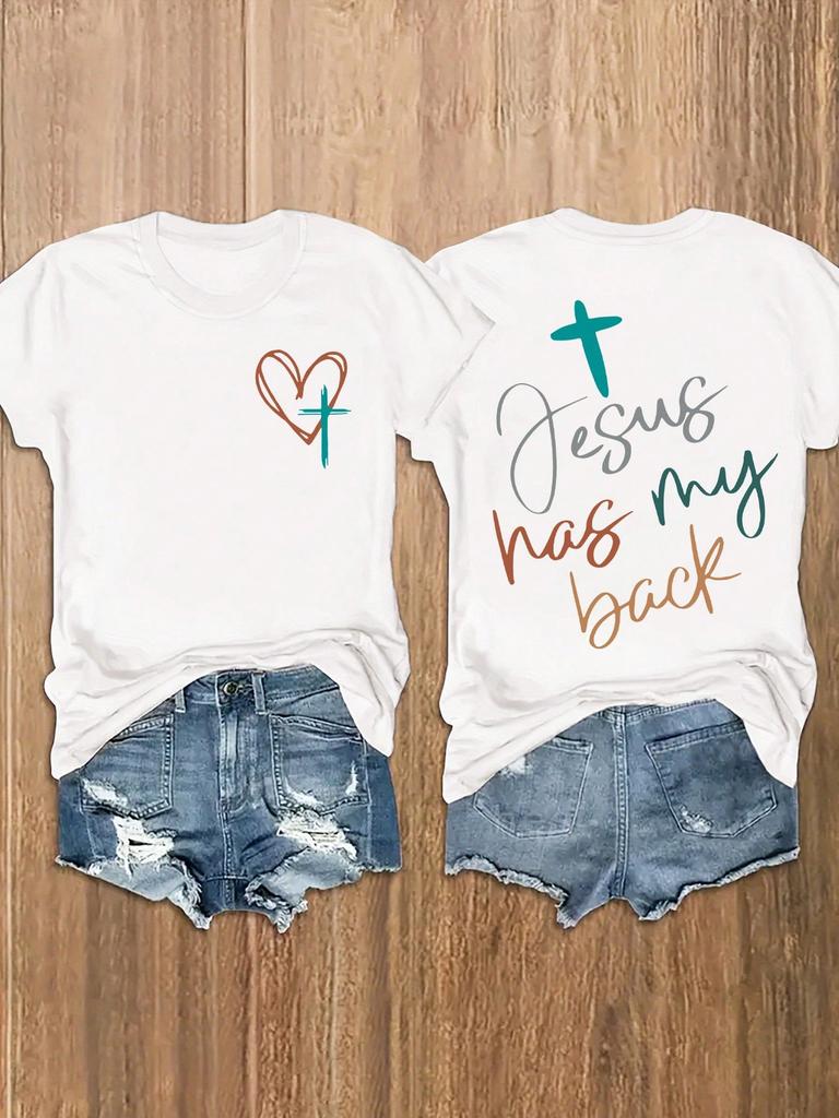 Unisexs Loose Fit Round Neck Short Sleeve Letter Graphic Tshirt