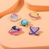 Design Geometric Unique Colorful Planet Brooch Cosmic Star Pin Decorative