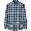 Chemise à manches longues en coton brossé à carreaux pour homme Luomeng