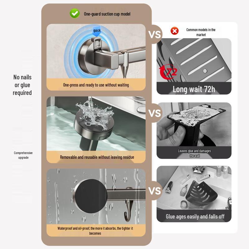 Yweel Multifunctional Suction Cup Kitchen Storage Organizers