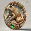 Metal Gold Frog Sign Retro Ornate Framed Wall Art Home Decor