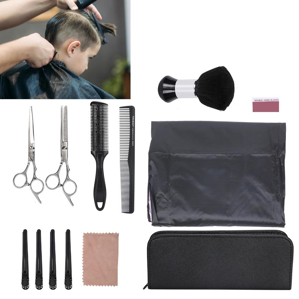 Professional Hairdressing Tool Set Flat Thinning Scissors Apron Hair Cutting Comb Brush