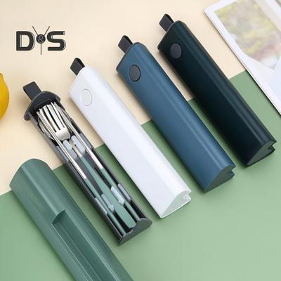 Set di Utensili da Viaggio Forchetta e Cucchiaio in Acciaio Inossidabile con Custodia Set di Stoviglie Portatili Set di Posate a Bordo Liscio per Ufficio Scuola Campeggio