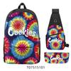 Cook Backpack Student School Bag Lightweight Polyester Backpack Three-Piece Set
