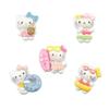 Cartoon DIY Resin Swim Ring Kitten Cream Hair Clip Keychain Pendant for Phone Case & Luggage