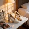 High Heel Mary Jane Shoes With Pu Material For Daily Fashion Women