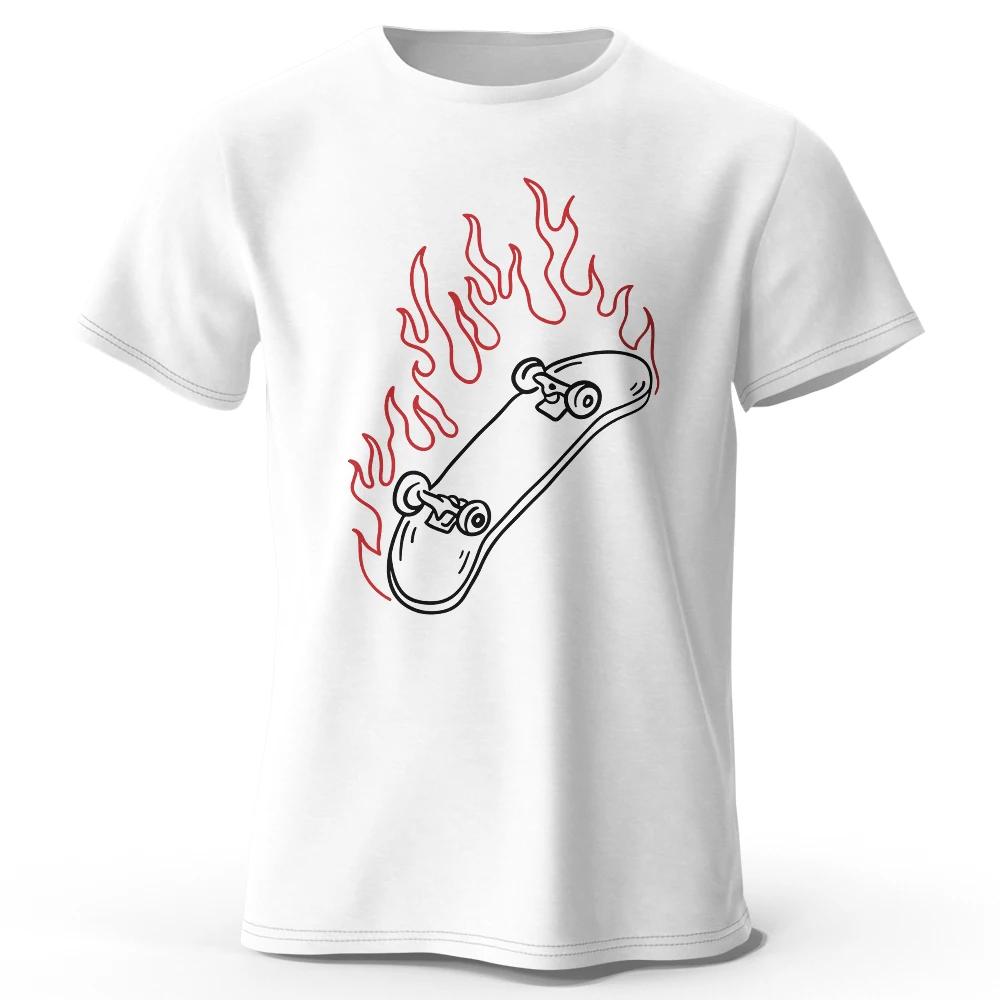 Skateboard Lovers Summer Unisexs Graphic TShirt in 100 Cotton Oversized HIP HOP Style Tops Tees for Streetwear