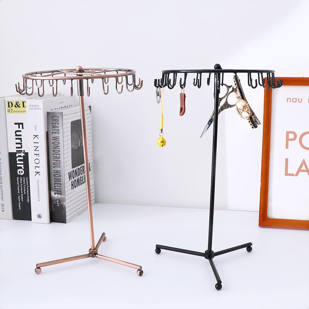 Rack Girls 23 Hooks Rotating Desktop Organizer Home Decoration Jewelry Storage Rack Display Stand
