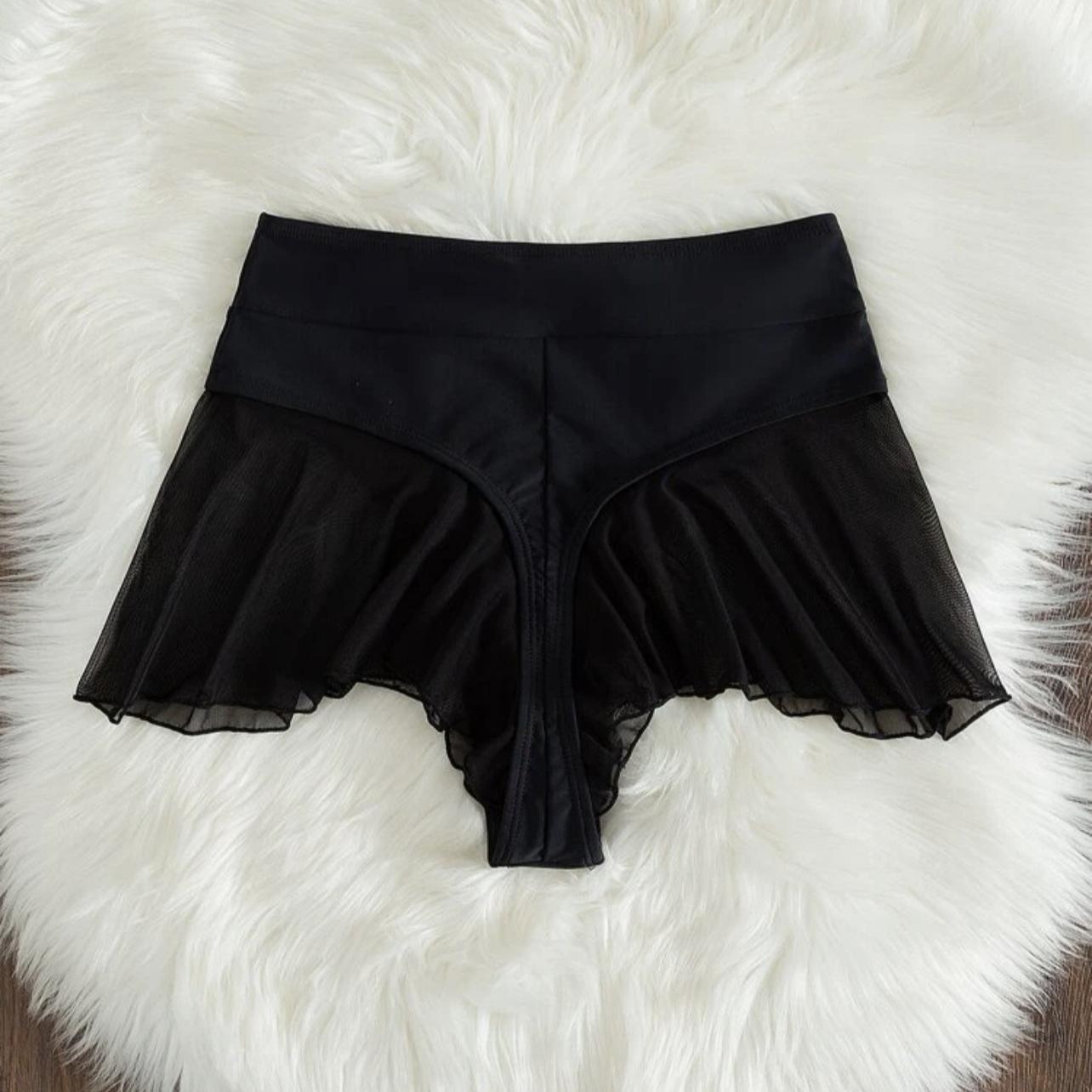 

2 цвета женские плавки бикини с сеткой винтажные купальники с высокой талией Asian S чёрный