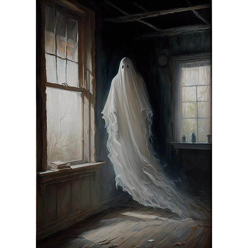Dark Academia Art Haunting Ghost Poster Prints Halloween Home Decor Haunted House Gothic Vampire Canvas Painting Wall Art