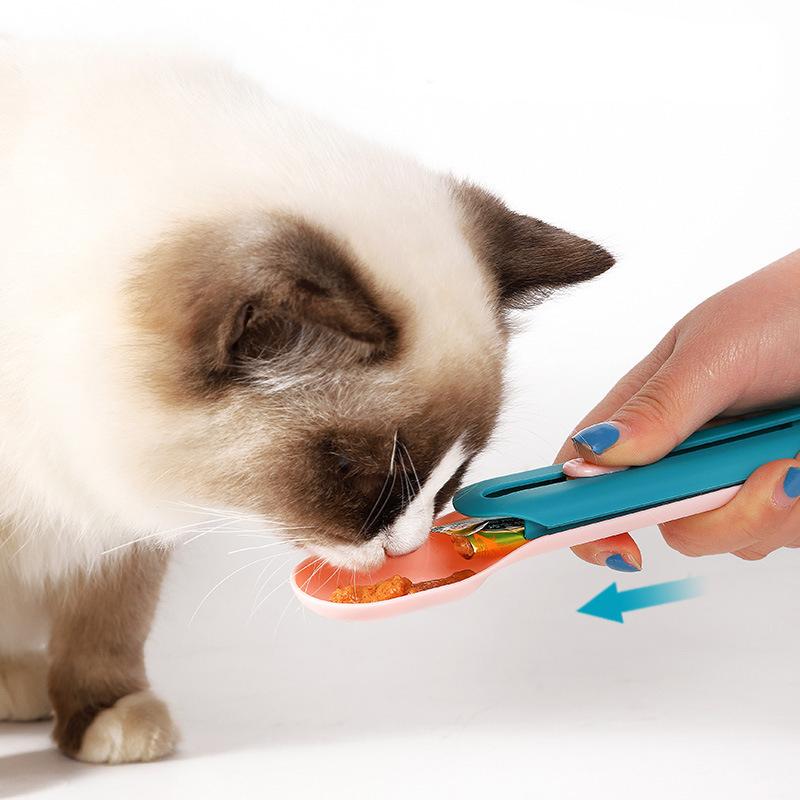 Cat Feeder Cat Strip Squeeze Spoon Pet Liquid Snack Spoon Liquid Feeding Food Squeezer Without Residuefeeder Pet Supplies