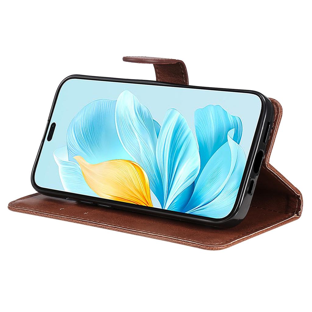 For Honor 200 Lite Case Solid Color Leather Mobile Cover Wallet Stand with Strap