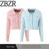 Za Export New Arrival Women's Clothing ZR Fashion Style Fashionable Loose All-Match Lapel Short Knitting Cardigan Sweater