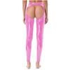 Womens Wet Look High Waist Cutout Leggings Crotchless Open Butt Patent Leather Skinny Pants Clubwear