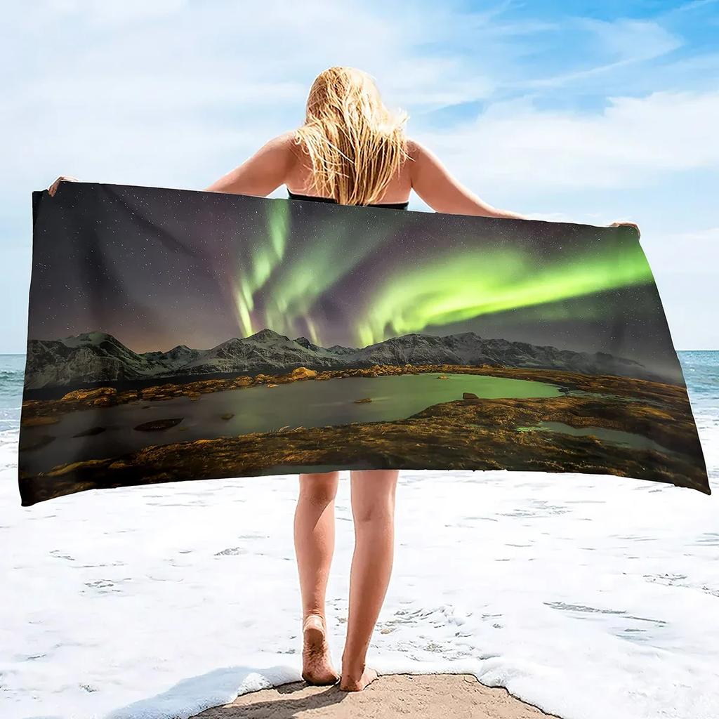 Oversize Beach Towel Clearance Towel, Aurora Polaris Travel Pool Towel,Quick Drying Blanket Sandless Towel Lightweight Beach Mat