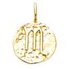 [Q7583] - Gold Plated Pendant 'Astrology' Antique Gold (scorpio) - 12 Mm
