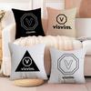 Brand Design V-Visvim Cushion Cover Soft Plush Fabric Double-Sided Printed Sofa Cushion Cover for All Seasons Home Decor Gift