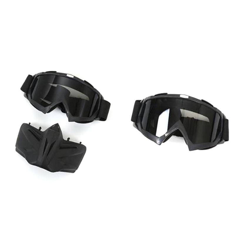 Fahrrad-Motorrad-Brille, Augenschutz, abnehmbare Gesichtsmaske, verstellbar
