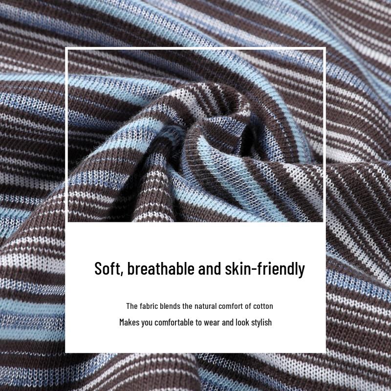 ESE-Y Women's Striped Color-Block Round Neck T-Shirt