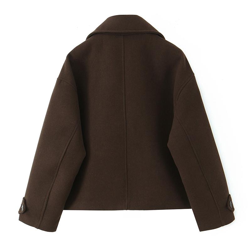 Spring Autumn Women Solid Double Breasted Trench Jackets Vintage Lapel Neck Long Sleeves Female Lady Outfits