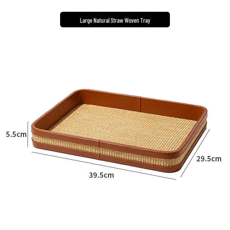 Natural Woven Tissue Box with Tray