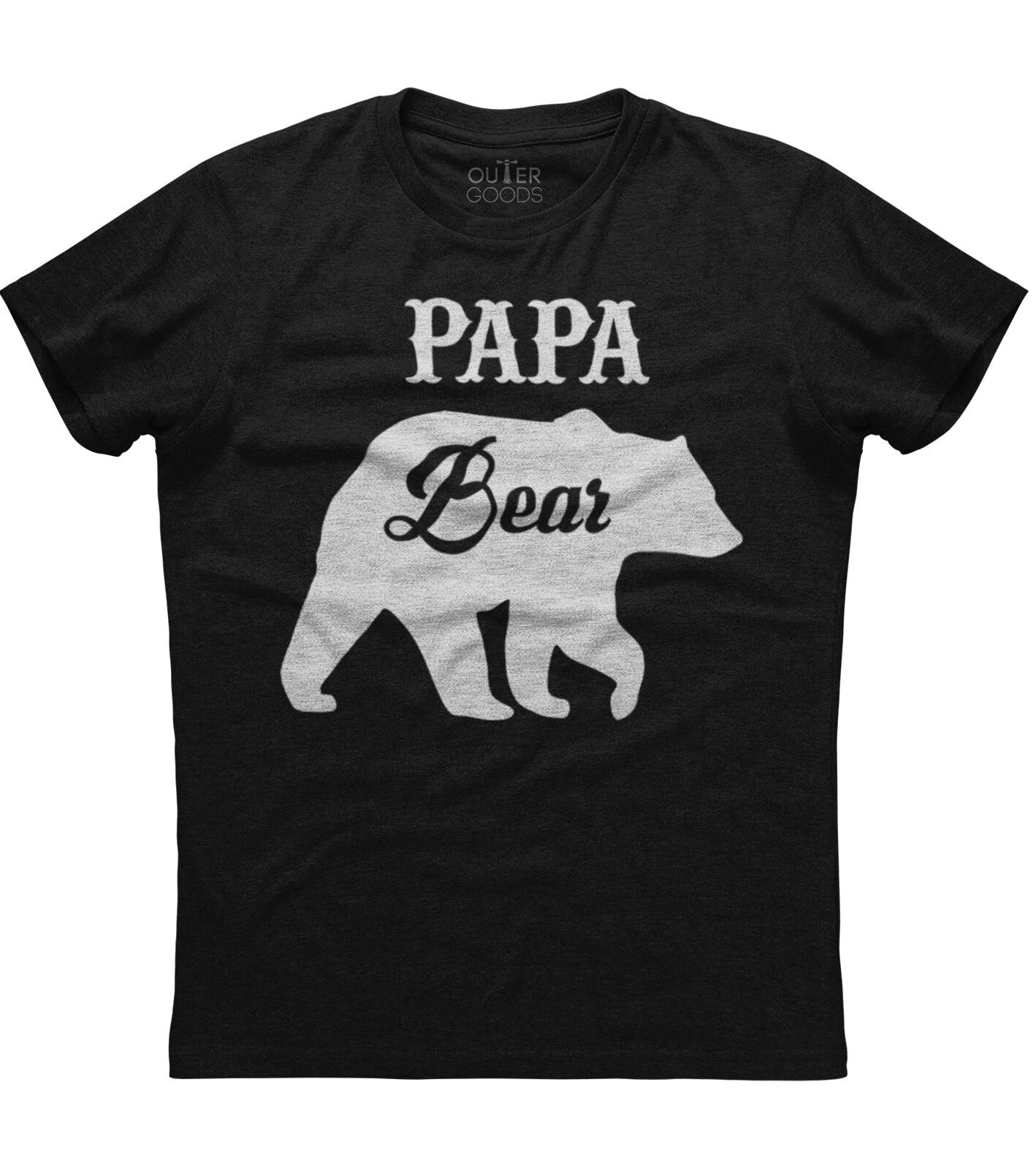 Papa Bear Fathers Day Gift Graphics Printed Mens Black Cotton New T-shirt XXXXL