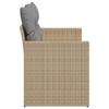 Vidaxl Garden Sofa With Cushions, 2-Seater, Beige, Poly Rattan