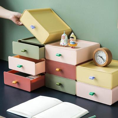 1PC Desktop Stapelbar Organizer Schublade Büro Zubehör Lagerung Box Make-Up Kunststoff Lagerung Hoom Lagerung Box