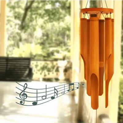 1 Stück, Bambus-Windspiel, Outdoor-Holz-Windspiel, Klein, Handgefertigt, Mit beruhigenden tiefen Farben, Ideale Heimdekoration, Sui