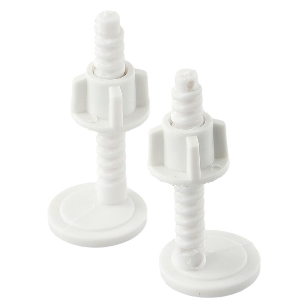 Bathroom Toilet Lid Screw White 2PCS Easy To Install Excellent Toughness 60*30mm Anti Aging High Quality Material