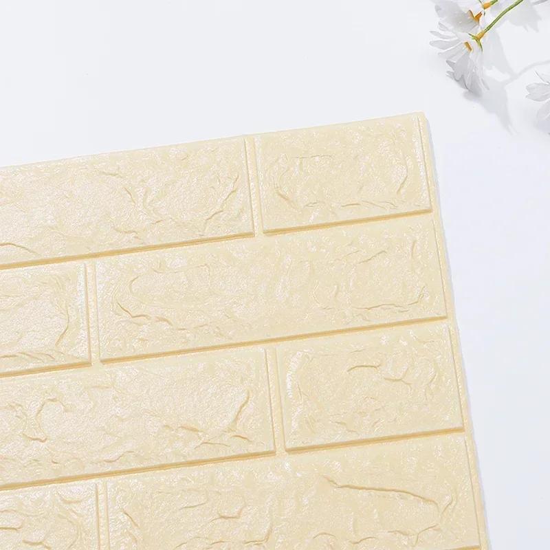 

8/20pcs Self-Adhesive 3D Foam Wall Stickers Imitation Brick Waterproof Wallpaper for Living Room Bedroom Bathroom Home Decor 8pcs(35X38cm)