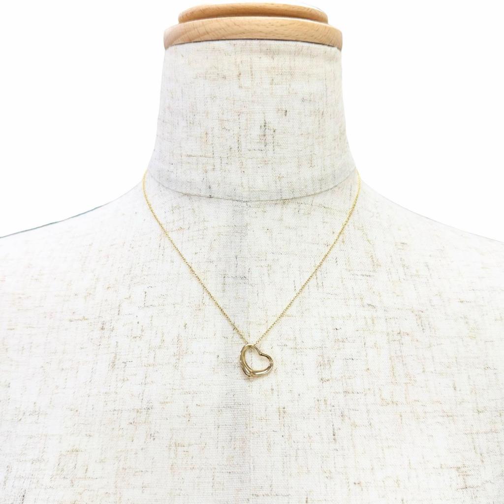 Excellent TIFFANY&Co. Necklace Open Heart Pendant 750 YG Yellow Gold 750 Women Used