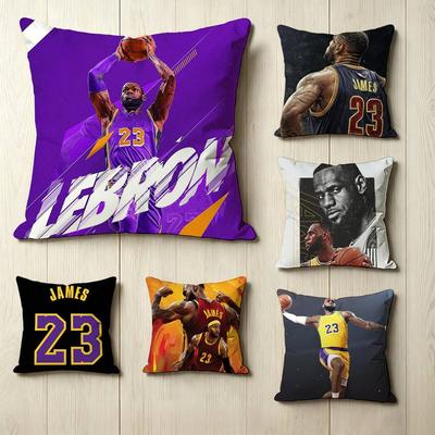 Awesome Basketball Player  LLeBron James Square DoubleSided Printed Pillow Case Bedroom Bedside Pillow Sofa Cushion Cover