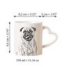 Pug - cup with a dog, adorable cup with a heart-shaped handle, universal gift from the Art-Dog brand