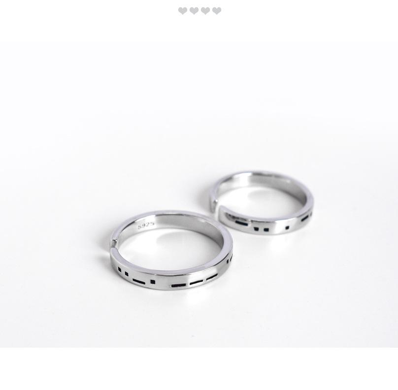Personalized Morse Code Love Couple Rings In S925 Sterling Silver - Creative Korean Style for Men and Women