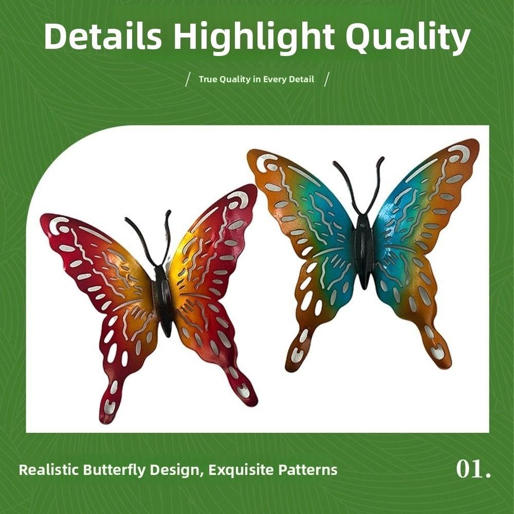 4Pcs Creative Butterflies Sculpture Ornaments Cute Animal Statues  Wall Background