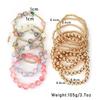 Retro Gold Multi-strand Bracelet Set: Contrasting Color Beaded Stackable Luxury Fashion Jewelry for Women
