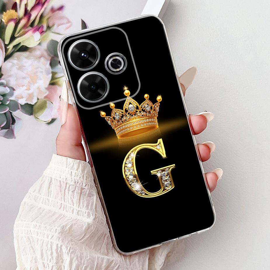 For Xiaomi Redmi 13 Case New Letters Cover 6.79'' Clear Silicone Soft TPU Phone Case For Xiaomi Redmi 13 Redmi13 Back Cover Bags