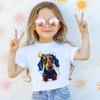 T-shirt with Dachshund Teckel dog print,fun t-shirts for babies,t-shirt for kids,white short-sleeve summer t-shirts for children