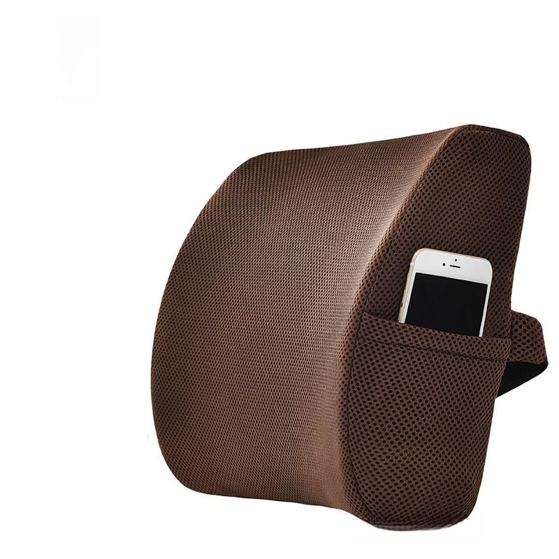 1pcs Ergonomic Waist Cushion with Pocket Office Car Dual-use Memory Cotton Elastic Waist Protection Sedentary Waist Support Non-slip Backrest