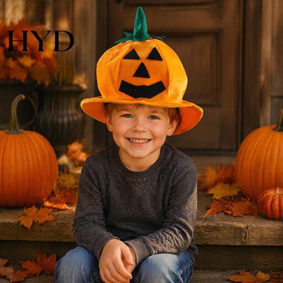 Parent Child Matching Outfits Halloween Pumpkin Hat for Kids Adults, Funny Plush Comfortable Breathable Festival Witch Party Costume, Cosplay,