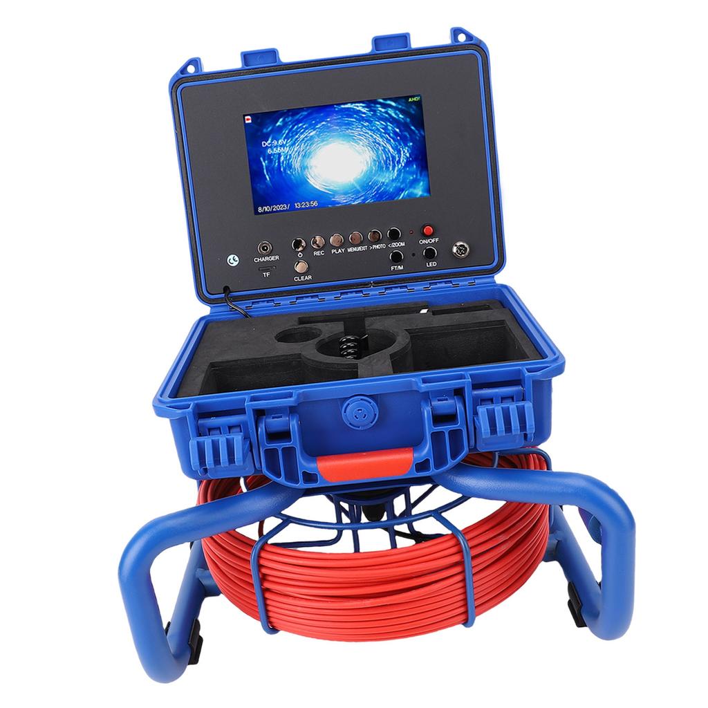 Self Leveling Sewer Camera with 512Hz Transmitter Pipe Inspection Camera DVR Recorder IP68 30M Industrial Pipeline