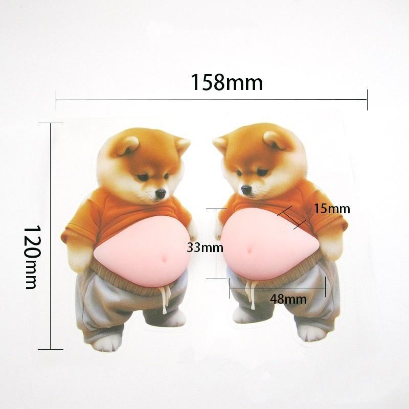 1/2Pcs Cute 3D Squeezable Soft Belly Dog Cat Stickers DIY Relieve Stress Mobile Phone Laptop Decoration Decal Home Decor