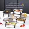 Stainless Steel Food Storage Box with Lid - Square Tray Lunch Container for Office Workers