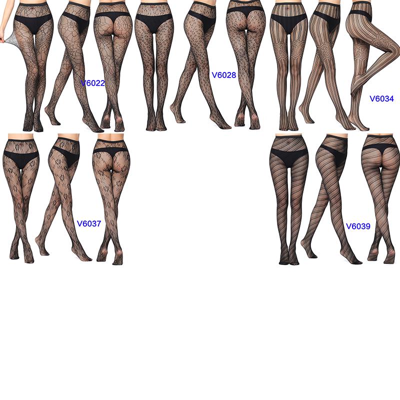 Frauen Jacquard Strumpfhosen Fischernetz Strümpfe Elastische Spandex Spitze Socken Atmungsaktive Seide